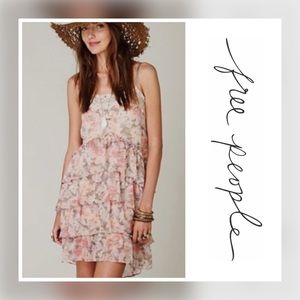 Free People Intimately Floral Tiered Ruffle Slip L